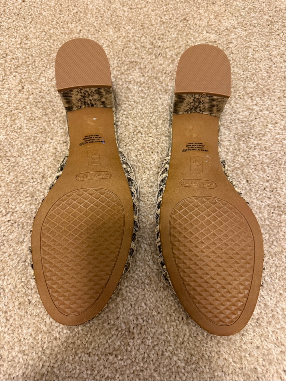 Aerosoles Heel Rest Faux Snakeskin slip on strappy sandals heels 11 NEW no box - Picture 5 of 5